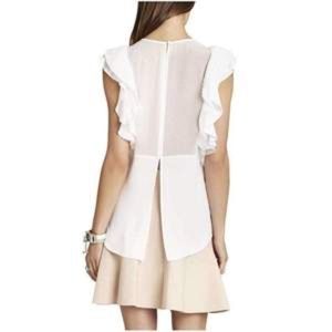 BCBG MAXAZRIA WHITE CHIFFON BLOUSE